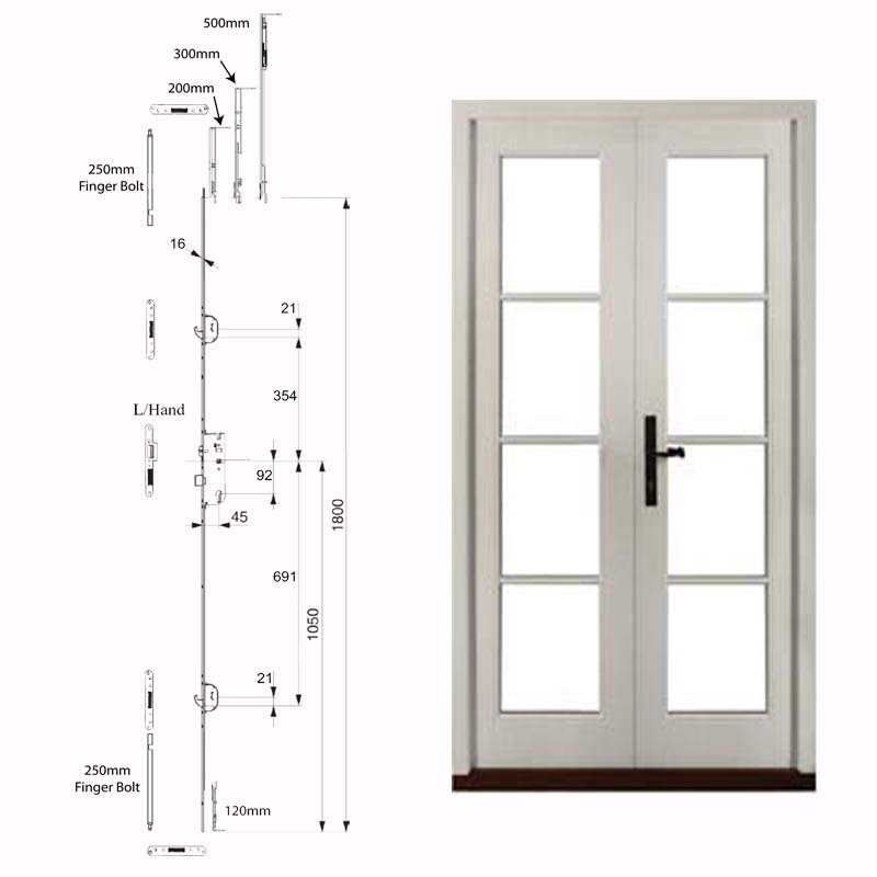 Double Doors With Single Handle & Fingerbolts