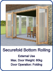 Securefold Bottom Rolling Bi Fold Doors